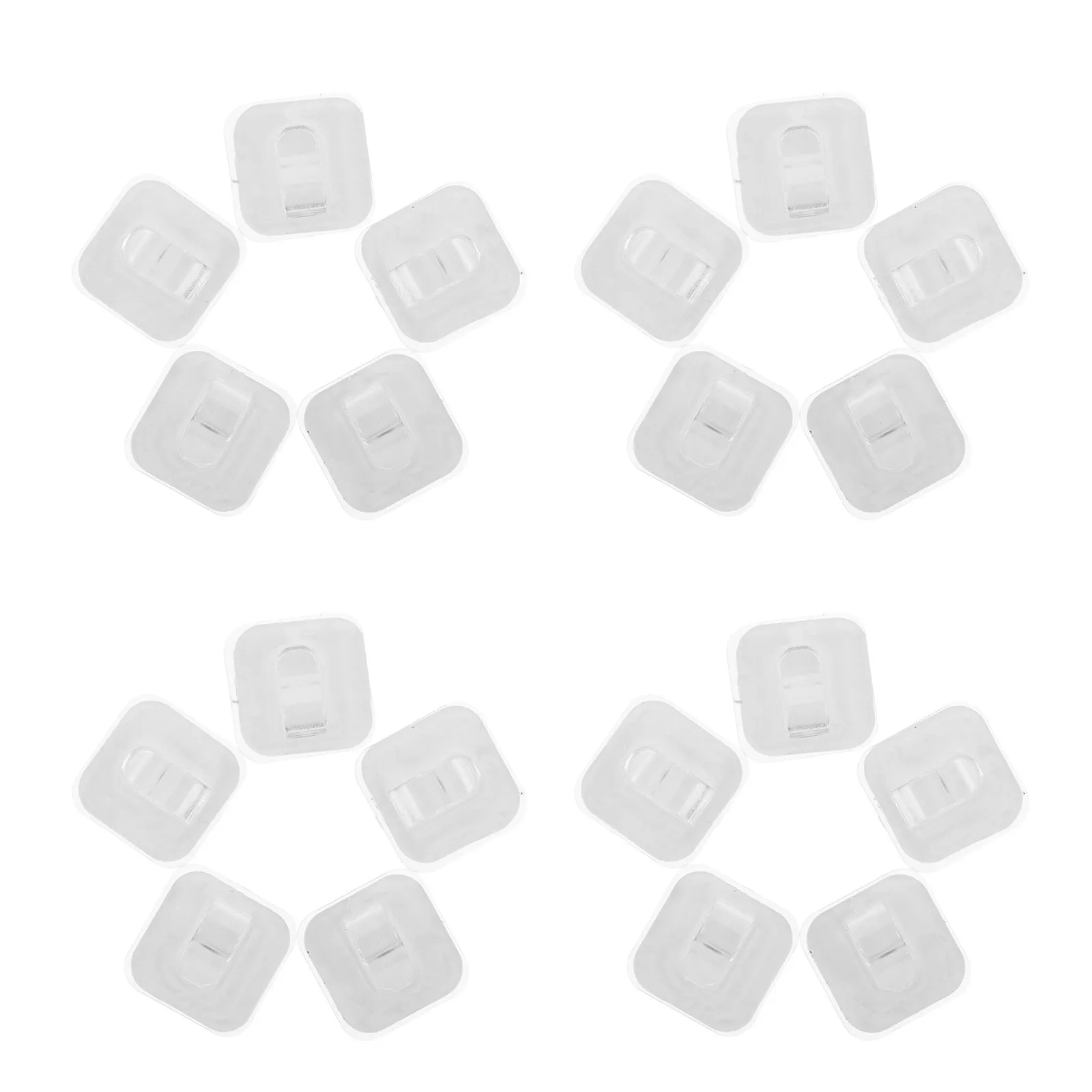 20Pcs Transparent Indoor Light Clips Mini Adhesive Hanging Hooks Damage Free String Light Holders for Christmas Balcony Party