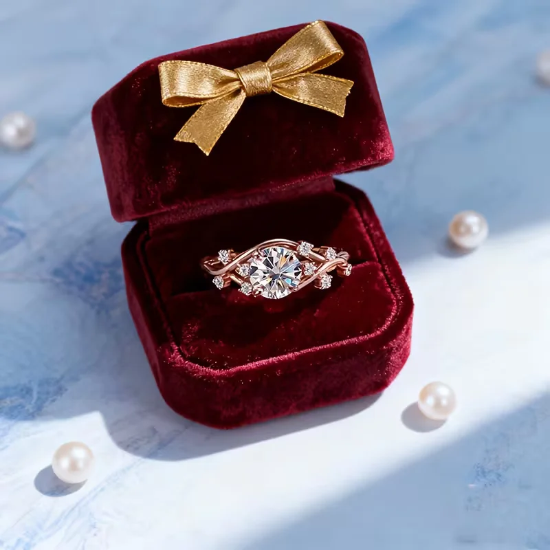 

Кольцо из стерлингового серебра 925 пробы с настоящим муассанитом для женщин, подарок на День святого Валентина, ювелирное украшение, кольцо с блестящим бриллиантом, свадебное украшение