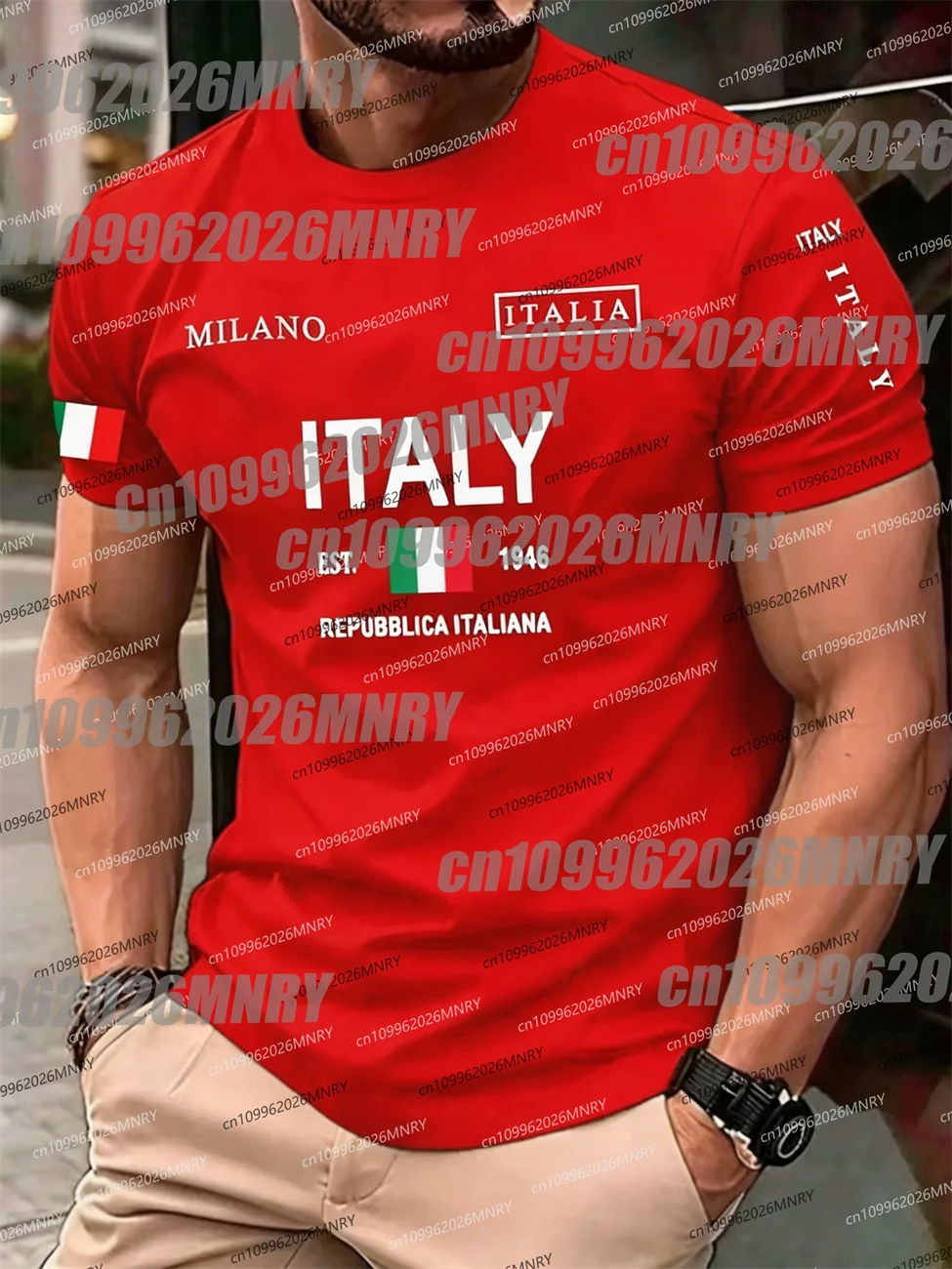3D printed Kid tshirt fashionable American men's summer Milan letter print soft and breathable T-shirt outdoor urban Moto top