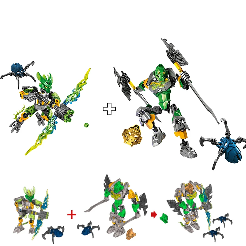 Gouden Masker Bionicle Ice Master Bouwstenen Beschermer Kopaka Anime Actionfiguren Soldaat Robot Steentjes Speelgoed voor Jongens Cadeaus - afbeelding 1