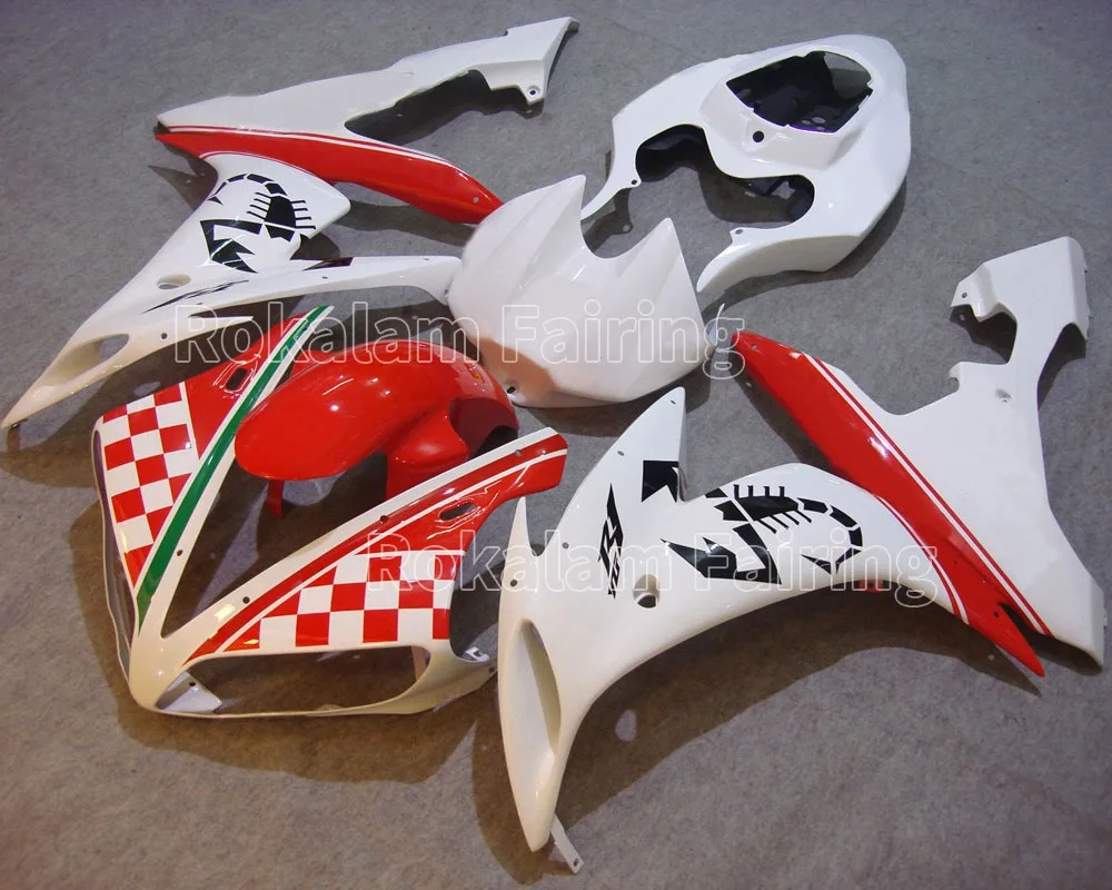 

Motorcycle Fairing Shells For Yamaha R1 YZF1000 2004 2005 2006 YZFR1 04 06 White Red Motorbike Bodywork (Injection Molding)