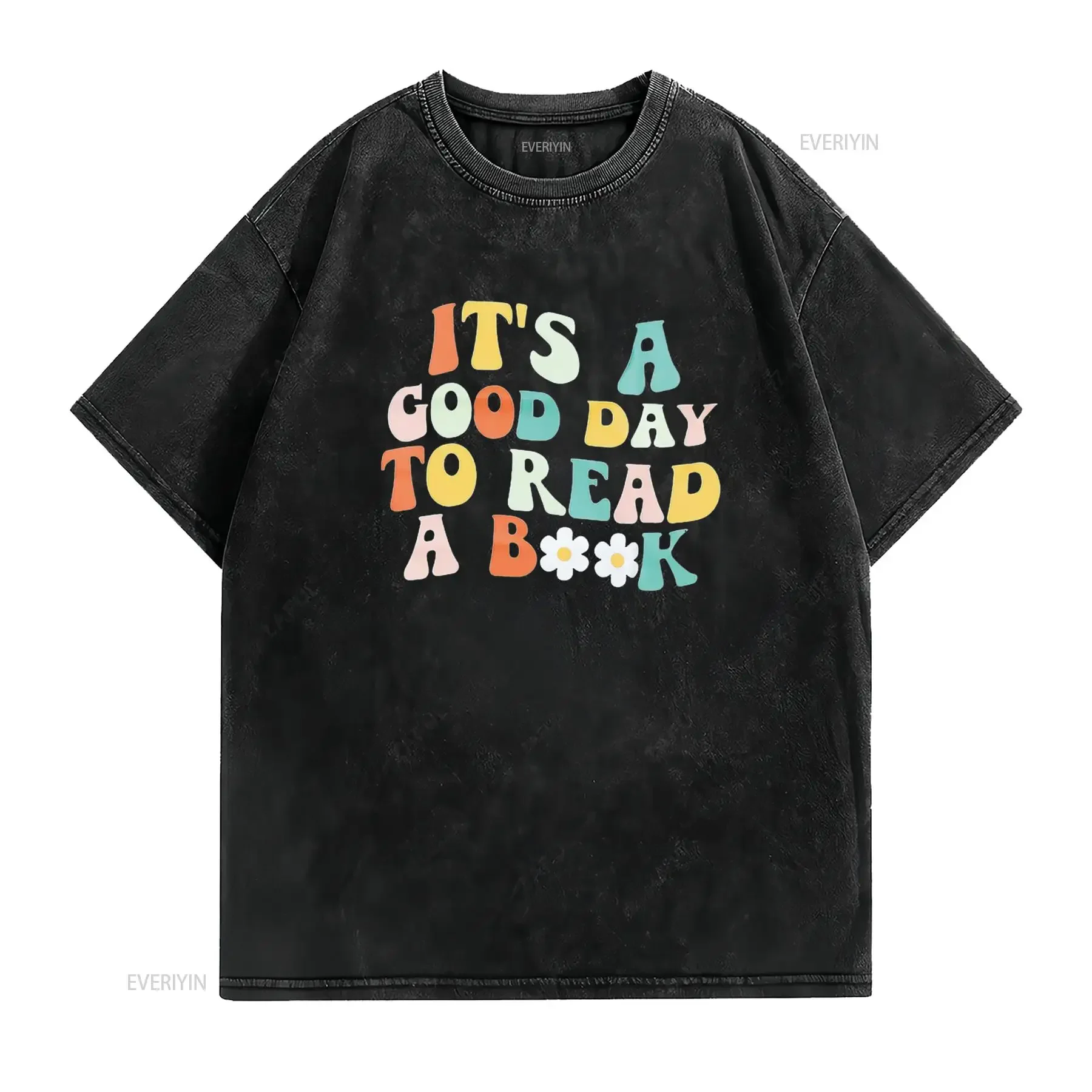 Teacher T Shirt Women It S A Good Day To Read Book Letter Print Reading Lovers Tops vintage Washed Stylish Casual Breathable