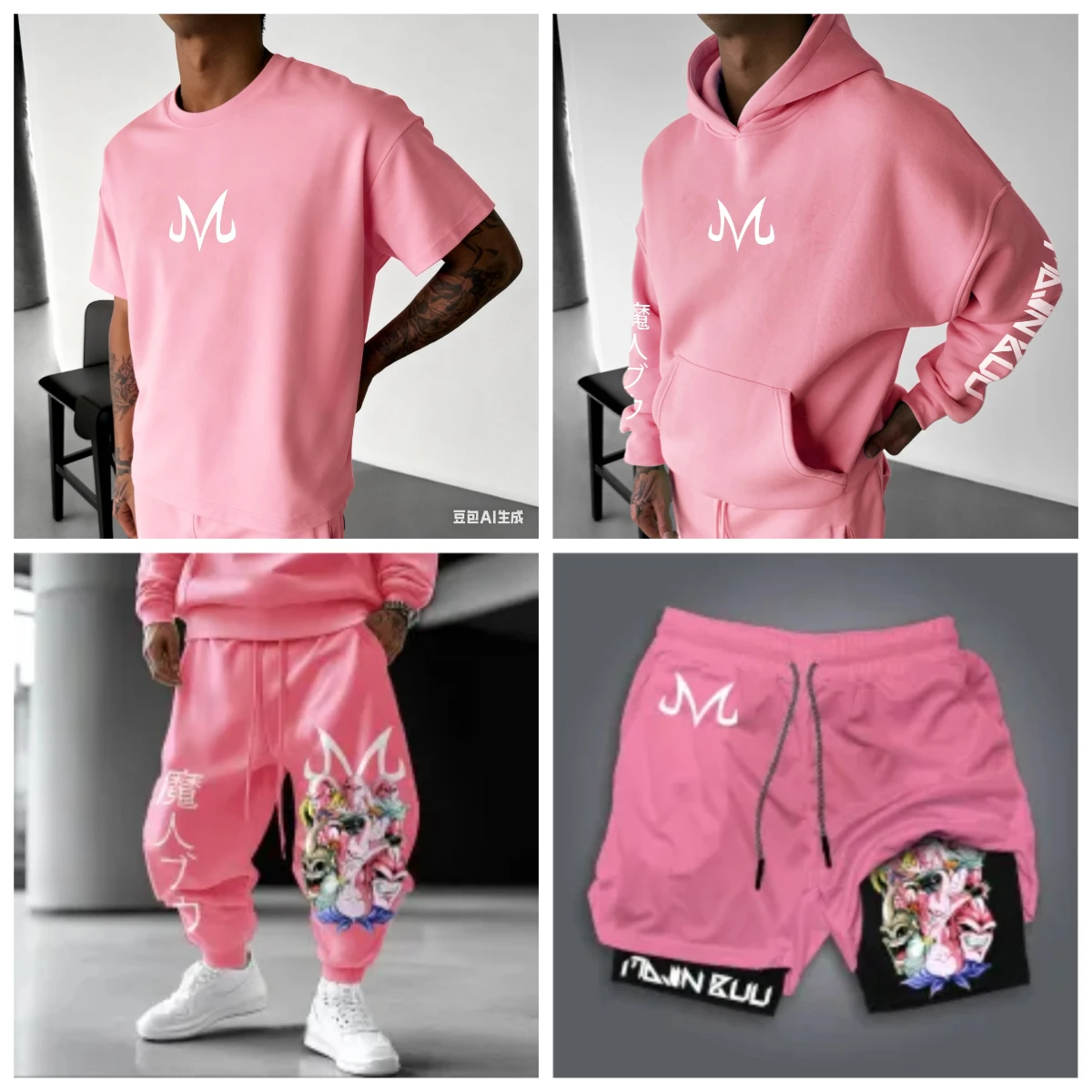 Dragon Ball Super Majin Buu T-shirts, sweats à capuche, shorts et pantalons de sport imprimés tendance pour hommes et femmes, printemps et automne