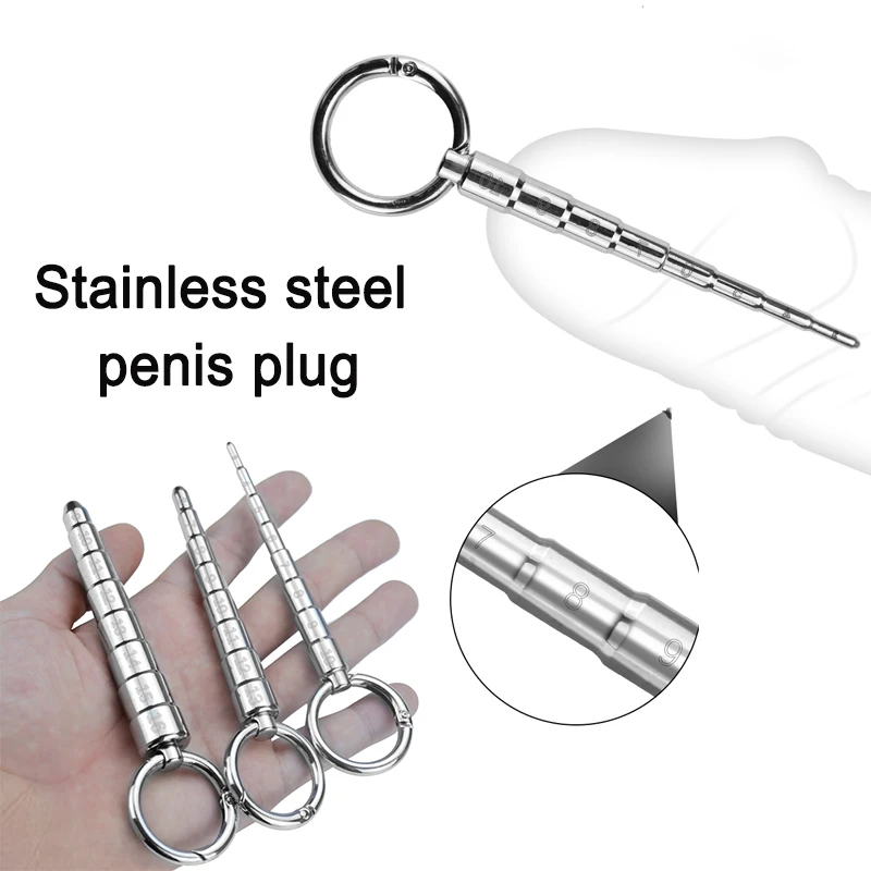 

Progressive Aluminum Alloy Urethral Dilation Blocking Gradient Penis Plug Urethra Sounding Stimulator Mens Masturbator Sex Toys