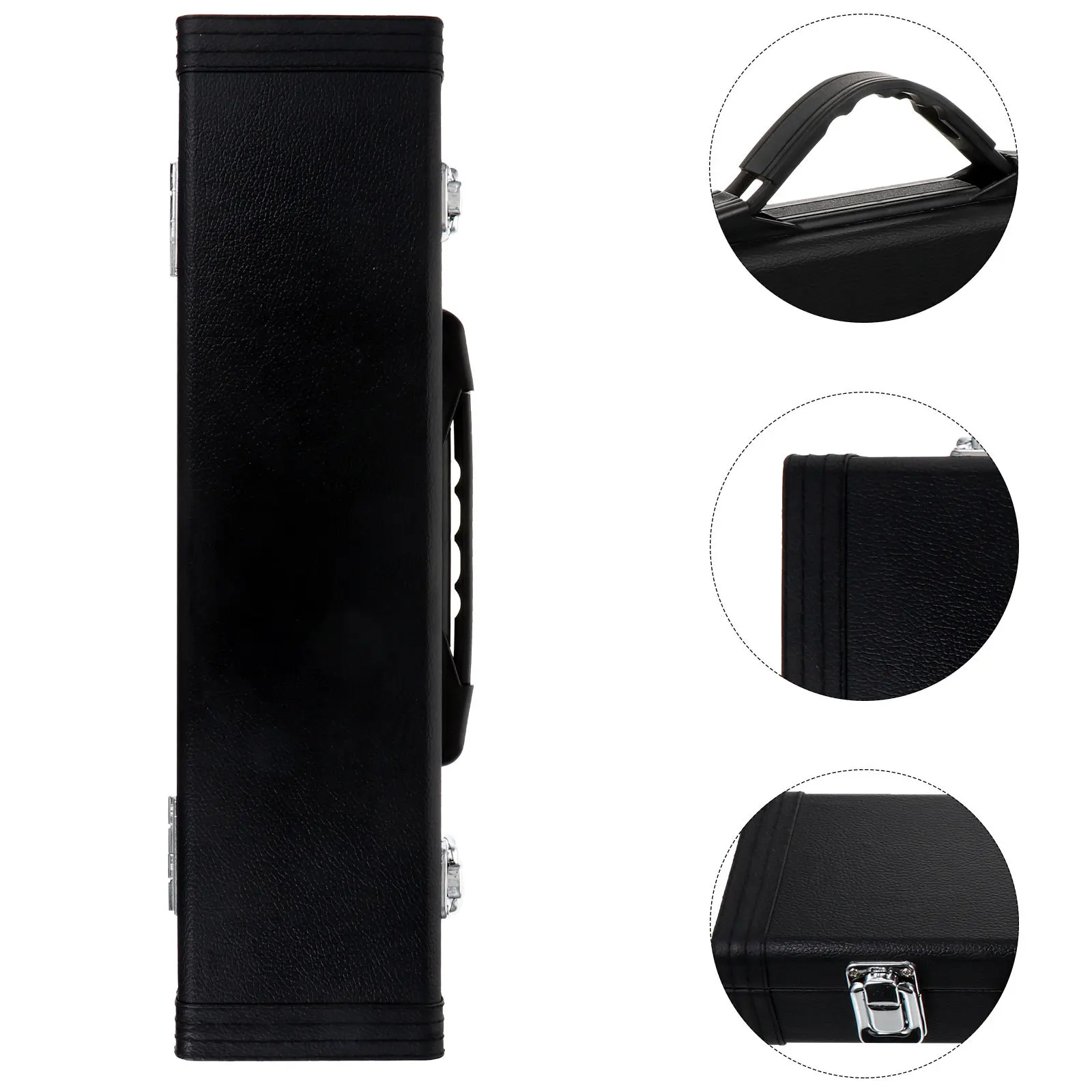 

Black PU Flute Case Portable Ergonomic Shatter-Resistant Flute Carrying Box Water-Resistant Buckle Design