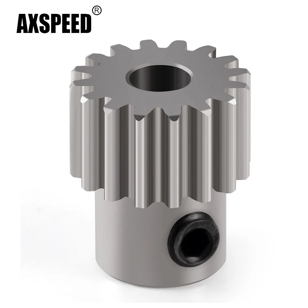 AXSPEED Stainless Steel 0.5M 16T 48P 3.17mm Pinion Motor Gear for 1/10 RC Crawler Car Model Upgrade Parts