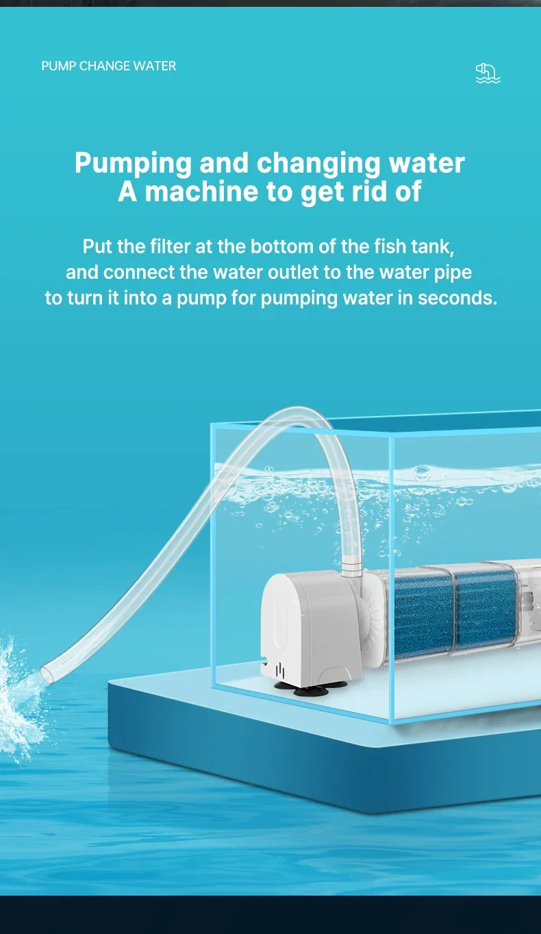 220V Geräuscharme Tauchpumpe für Aquarien, Multifunktionale Sauerstoffpumpe, Wellengenerator, Interner Zirkulationswasserfilter – Detail 12
