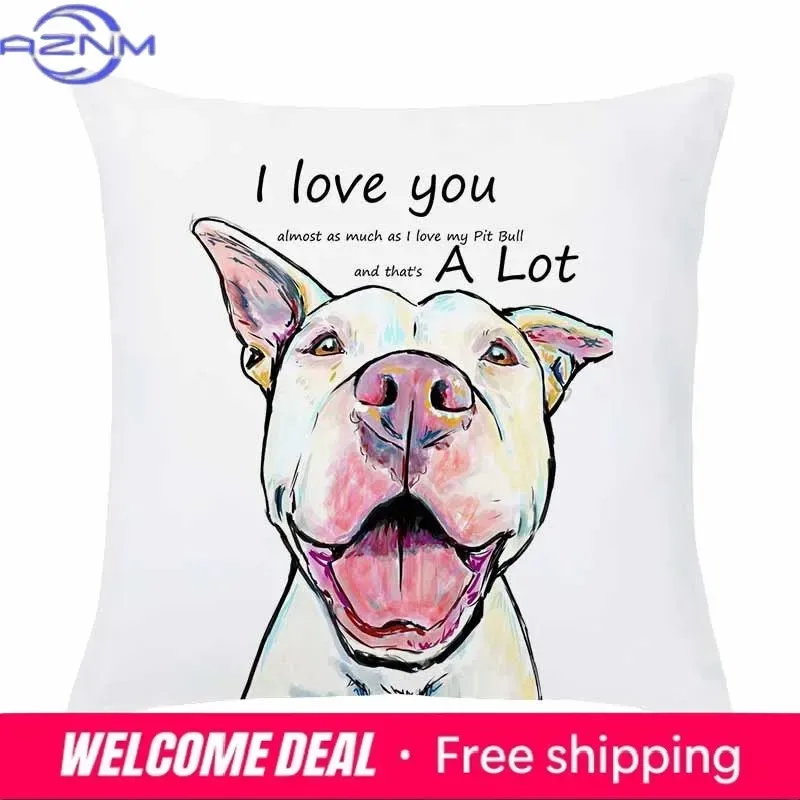 Customizable Home Square Soft Sofa Bed Pillow Cover Painted Dog   Decorative Cartoon Puppy