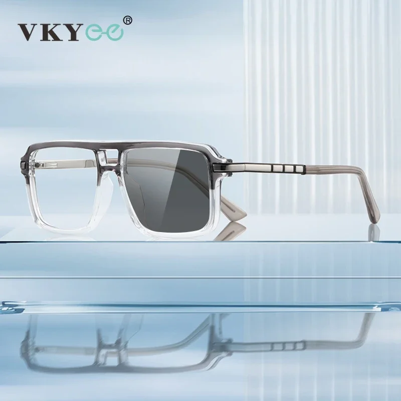 

Guvina Fashion Personalized Large Frame Design Men's Photochromic Anti-blue Light Reading Glasses Can Be Customized Prescription