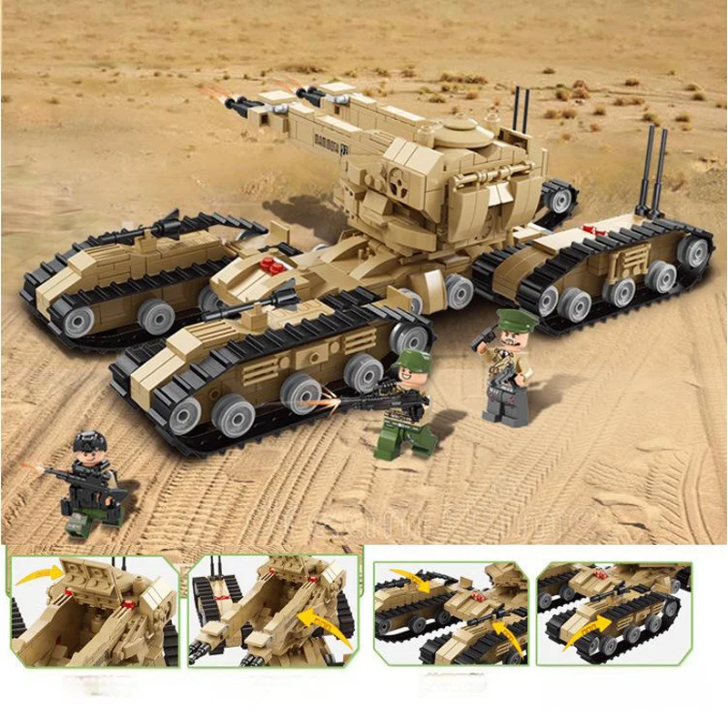 مكعبات بناء دبابة المعركة من OUZEY Mammoth للأعمار من 14 عامًا، ألغاز ثلاثية الأبعاد يمكنك صنعها بنفسك مجموعات نماذج عسكرية، هدية لعبة جذعية تعليمية