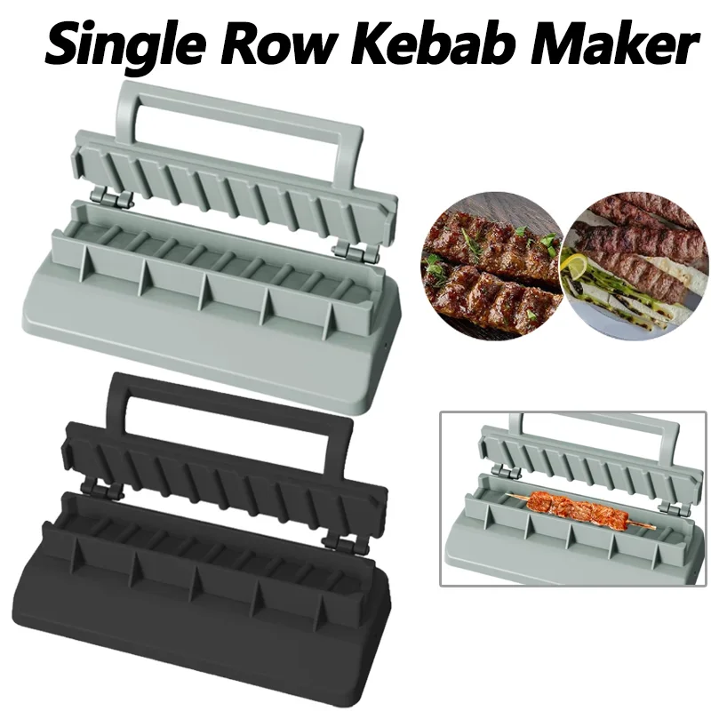 Single Row Grille Churrasco Espetos, Kebab Maker, Carne Espeto, Molde Reutilizável, Cozinha, Camping Ferramentas, Cozinhar
