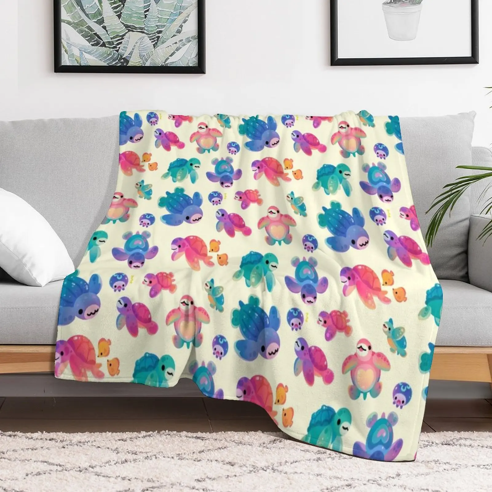 

Sea turtle - bright Throw Blanket Plaid on the sofa Bed linens For Sofa Thin Blankets