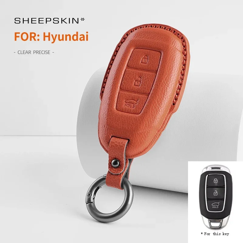 Sheepskin High-quality Car Key Case Cover Holder Key Shell Buckle For Hyundai Sonata Lafesta Elantra Santafe Mistra Ix25 Ix35