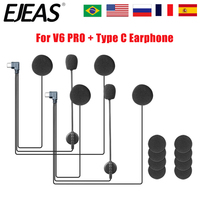 1/2PC EJEAS V6 Pro+ Bluetooth Motorcycle Helmet Earphone Type C Microphone Speaker Headset Accessories for Vnetphone V6 Intercom