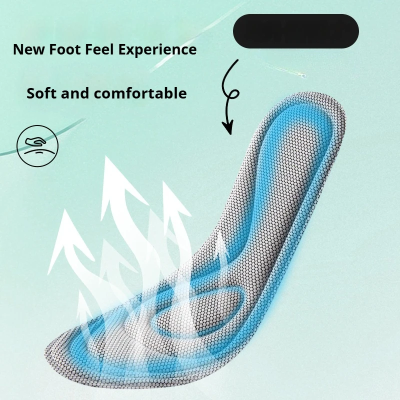 2Pcs/4Pcs/6Pcs Memory Foam Soft Insole Men's Breathable Anti-odor Shoe Pads Running Sports Insoles