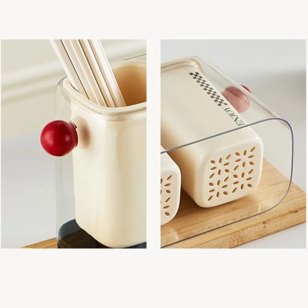 

Double-Layer Kitchen Cutlery Organizer 2 Grids Luxury Design Chopsticks Cage Plastic Detachable Tableware Drain Rack Kitchenware