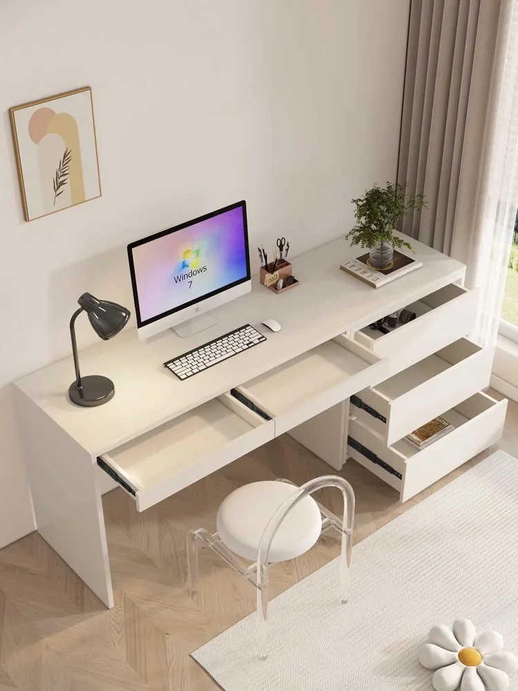 kf- Desk Chest Drawers Integrated Student Study Table Modern Simple Study Room Bedroom Computer Writing Desk Combination Model！