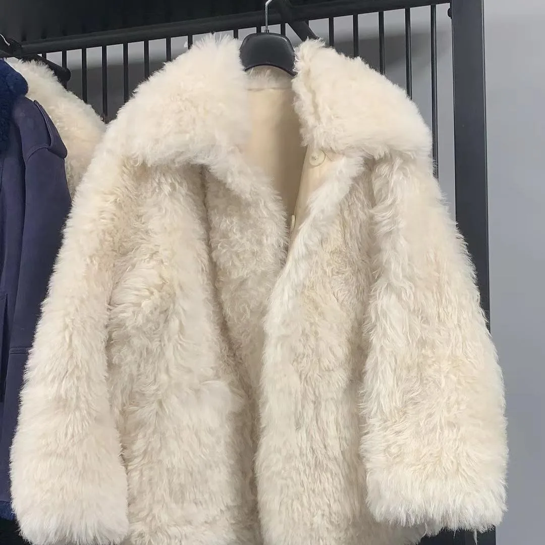 حار بيع عالية الجودة الخريف والشتاء معطف الفرو المستوردة الصوف معطف الفرو موضة الملابس النسائية الجديدة #4