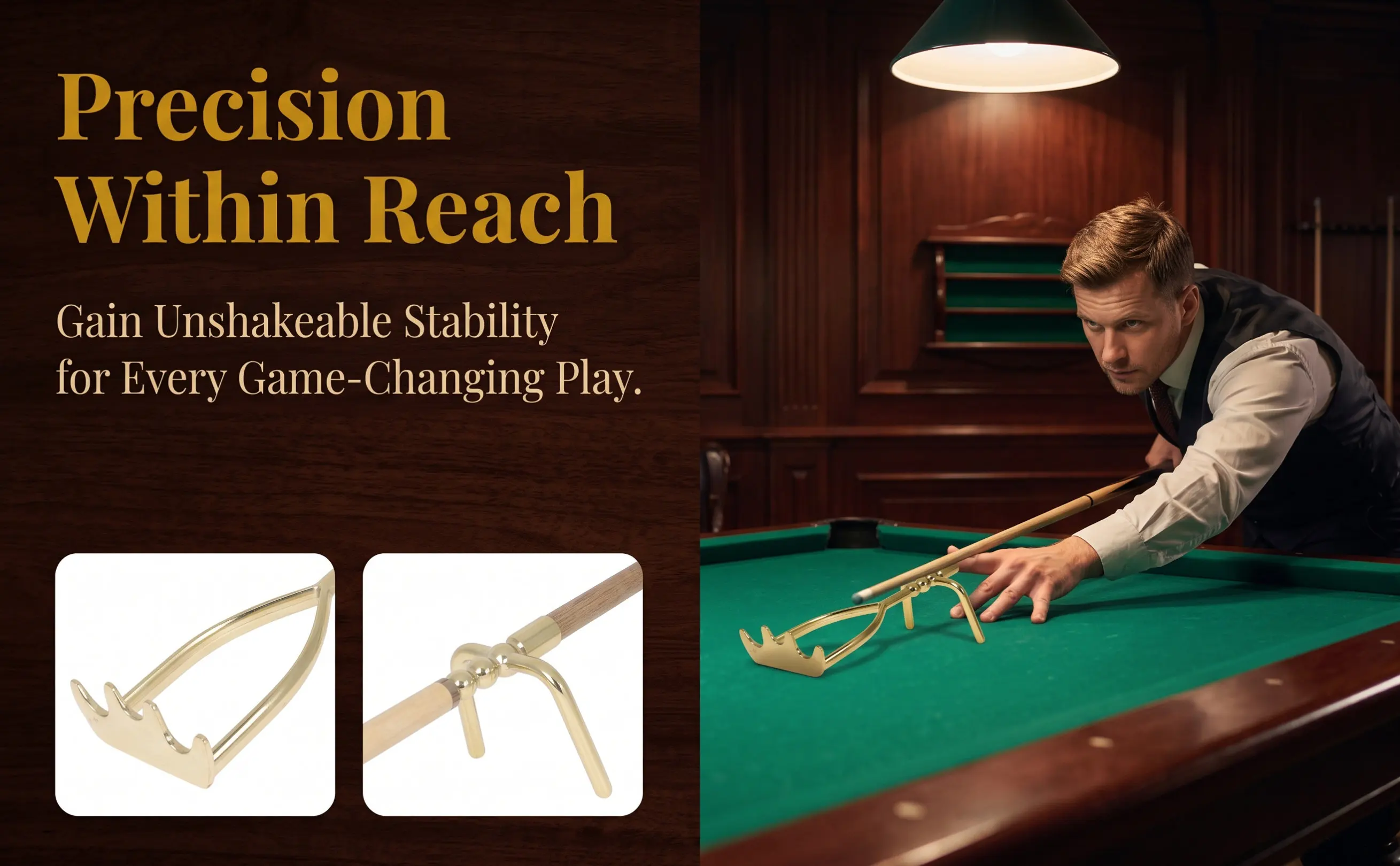 High Clearance Telescopic Pool Cue Bridge Head Metal Billiards Cue Stick Bridge for Snooker Billiard Clubs Portable Precision