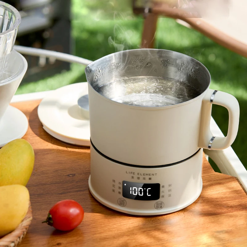 Portable 100-240V Electric Kettle 0.6L Stainless Steel Split Type Water Hot Pot Travel Cooking Pot Heating Cup