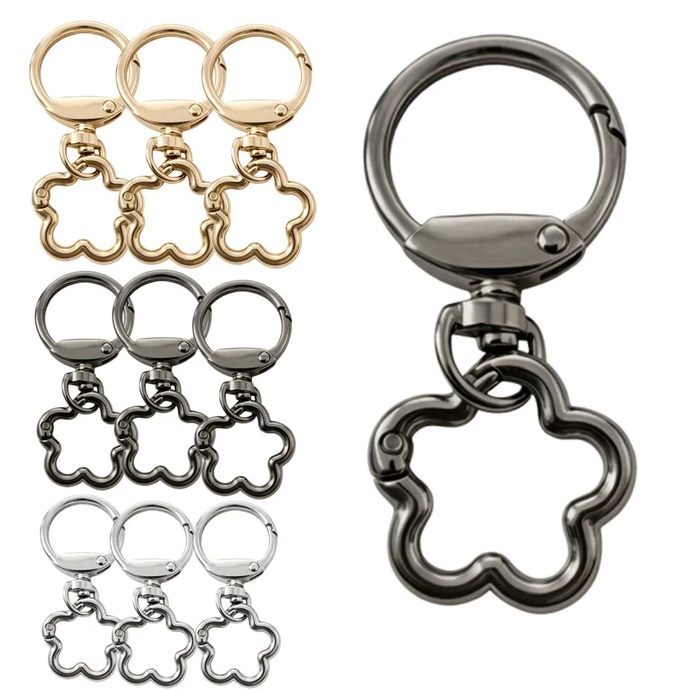 

5-50piece keychain set with metal key ring, carabiner clip & spring hook. Great for handbag keys, lanyards, leather DIY crafts.