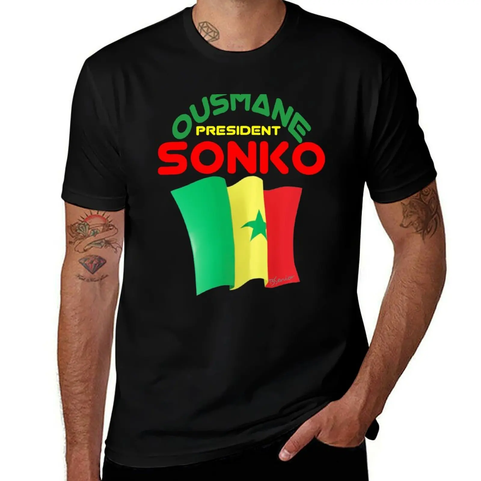 

Ousmane SONKO T-Shirt cotton man t-shirts shirts graphic customs design your own anime mens vintage t shirts