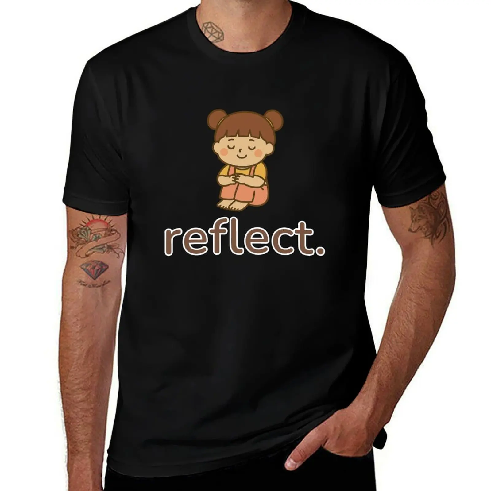

Pumpui Reflect – Gentle Chibi Girl in Thoughtful Mood T-Shirt anime stuff hippie clothes men t shirt
