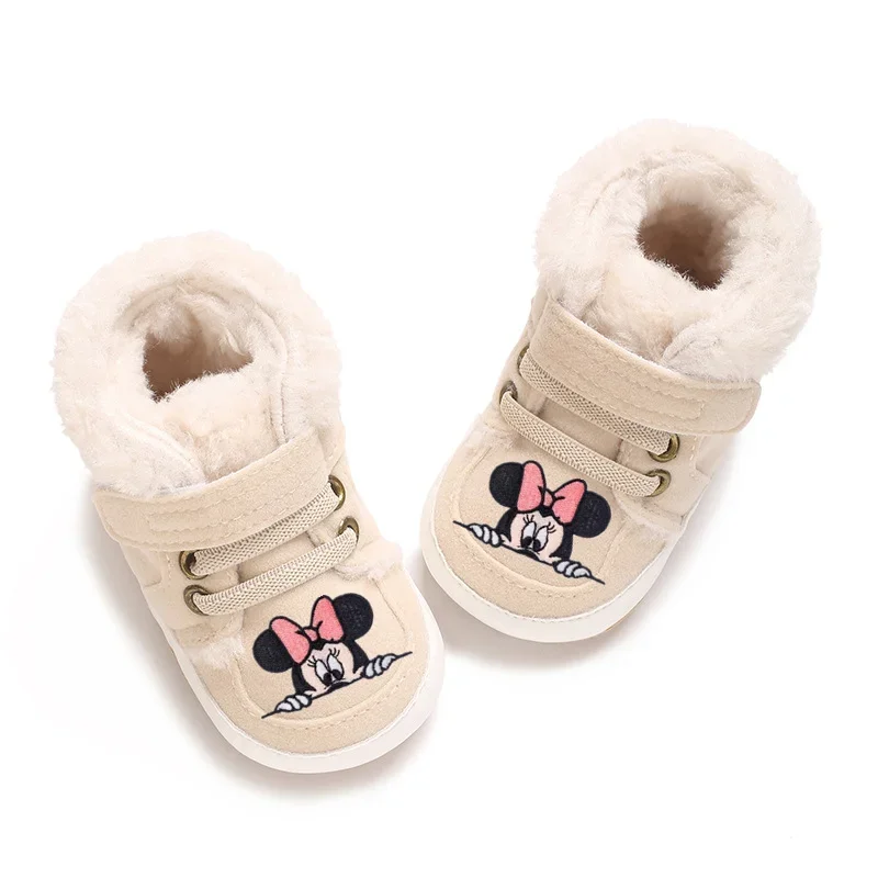

Disney Mickey Mouse Minnie mouse Winter Baby Toddler Shoes Baby first walkers babyshoes Newborn Cotton Shoes