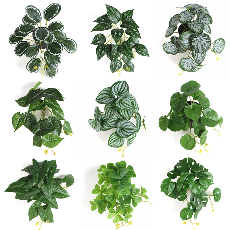 

Artificial Plants 3D Printing Turtle Back Leaf Plastic Fake Leaves Home Balcony Garden Christmas Potted Green Plants Decoration