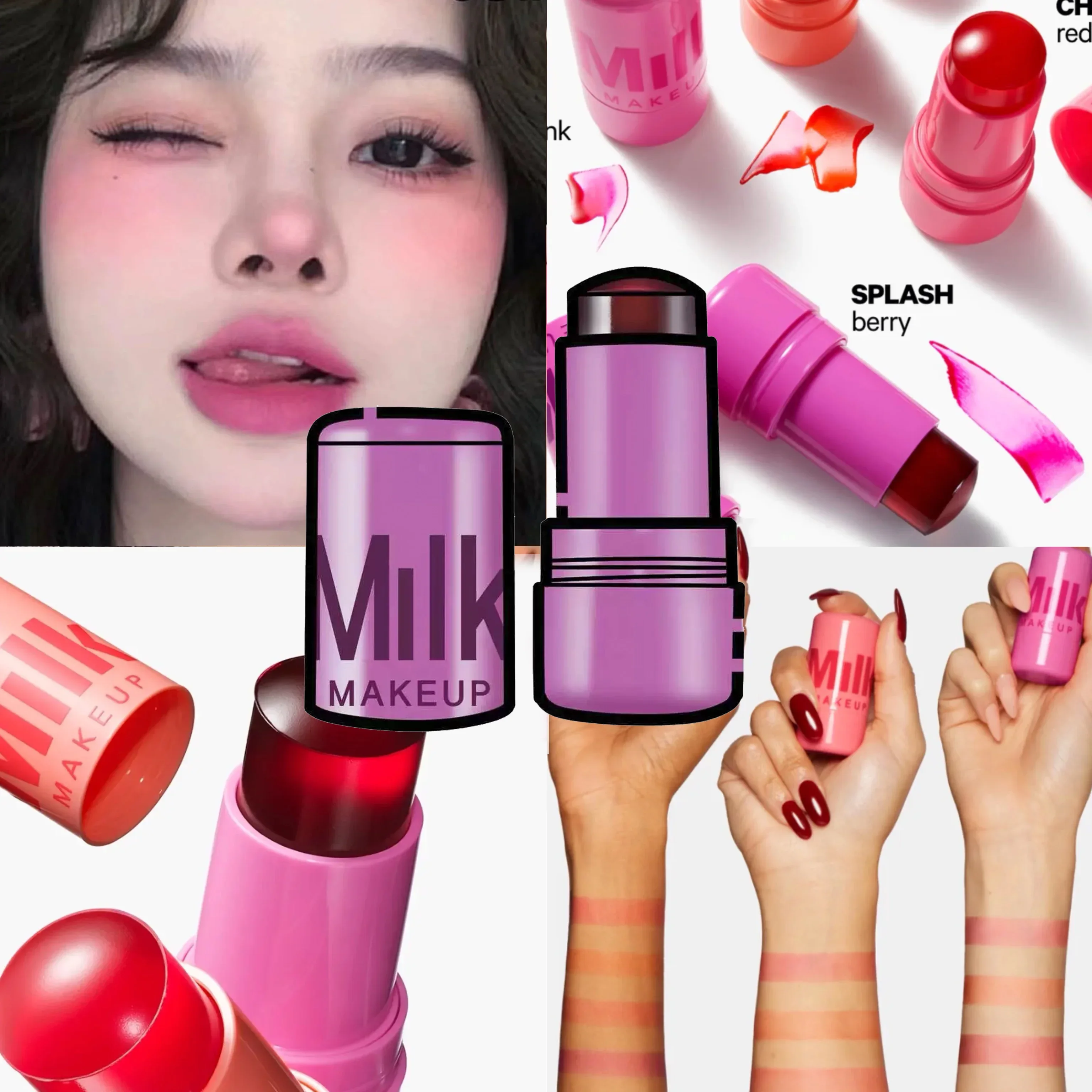 Fashion Milk Makeup Blush Stick Lip Tinted Cooling Water Jelly Tint Jelly Blush Stick Watercolor Multi-Use Matte Phone Case