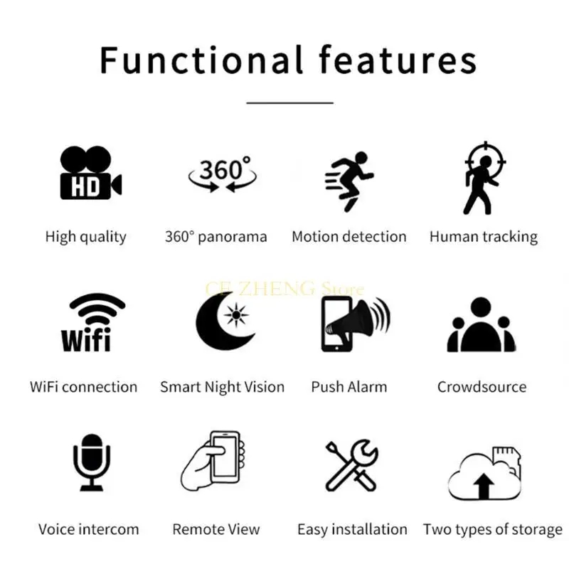 E56B Draadloze Wifi Buitencamerabewaking APP Afstandsbedieningen Bekijken 1080P Panoramisch