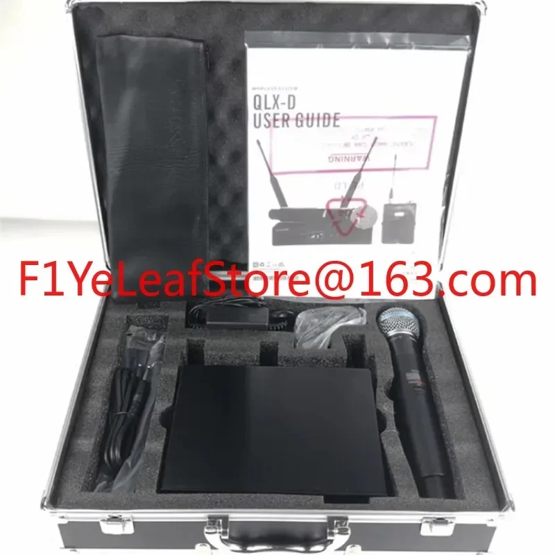 Professional QLX24D Vocal Mic QLXD4 Dual Channel for Stage Handheld BETA58 Mic BETA87 Bodypack Headset QLXD4 Wireless Microphone