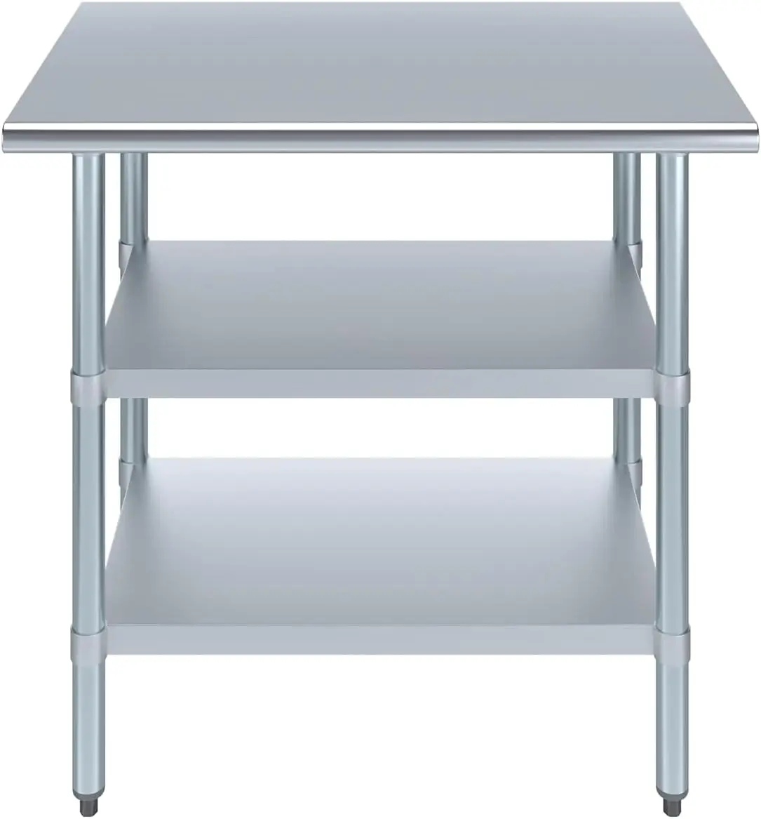 Work Table with 2 Shelves Metal Utility Table Commercial & Residential NSF Utility Table