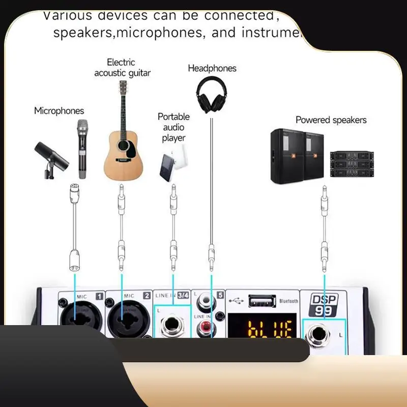 

Профессиональный цифровой 4-канальный аудиомикшер, консоль микширования звука, стереомикшеры, запись Fordj, караоке-бар, вилка стандарта США-T44C