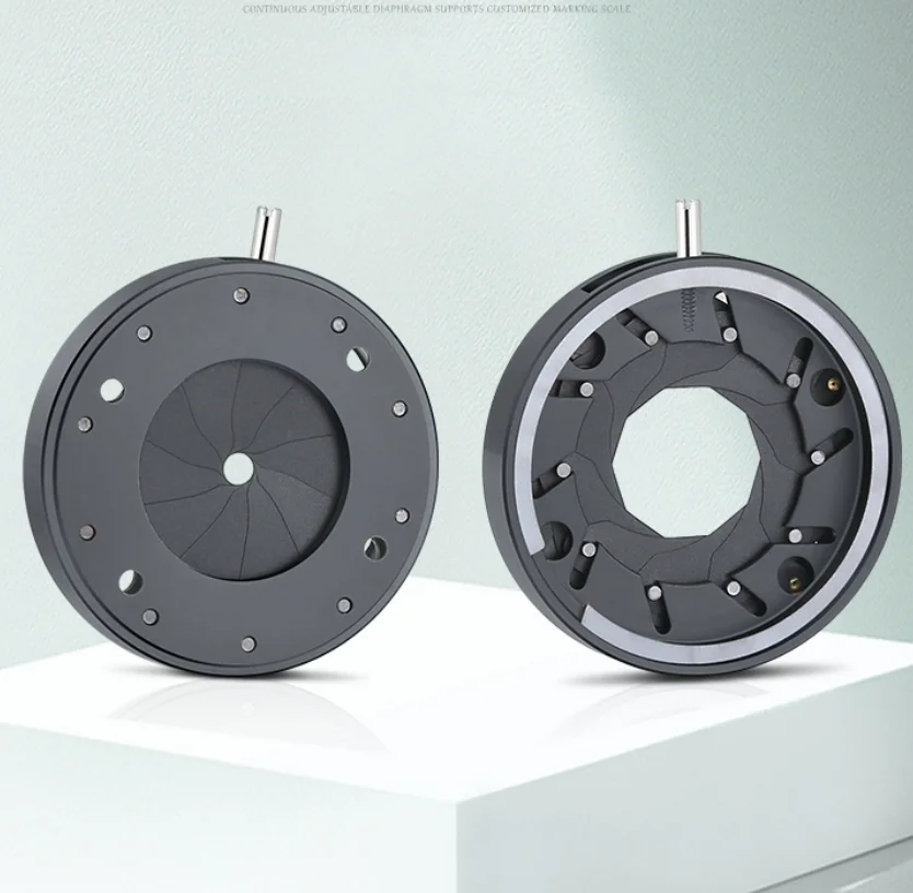 1.5-17mm Mechanical Diaphragm Continuously Variable Iris Integrated Aperture Stop Microscope Camera Laser Optical Light Module