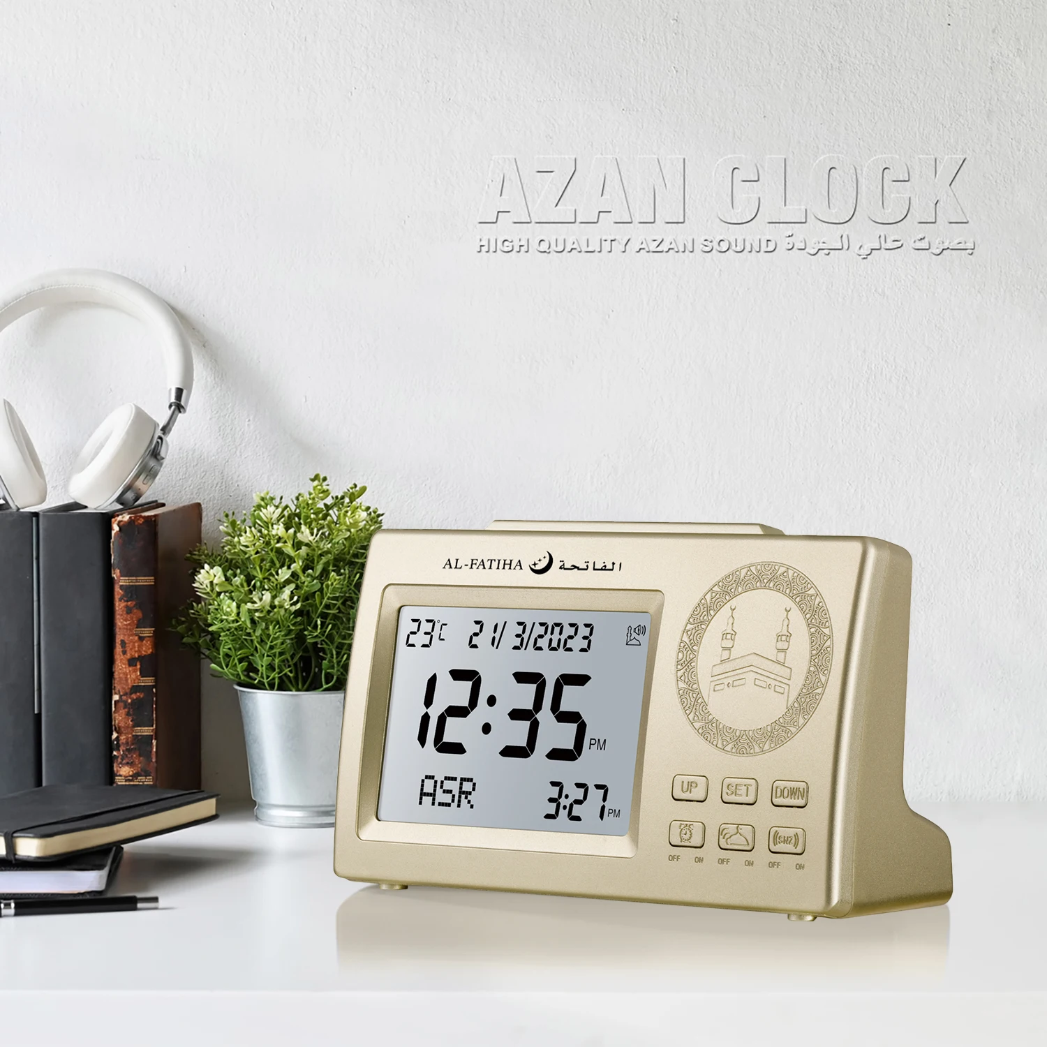 Reloj Digital automático islámico Azan, alarma de oración musulmana, reloj Azan para mesa de escritorio, decoraciones para el hogar