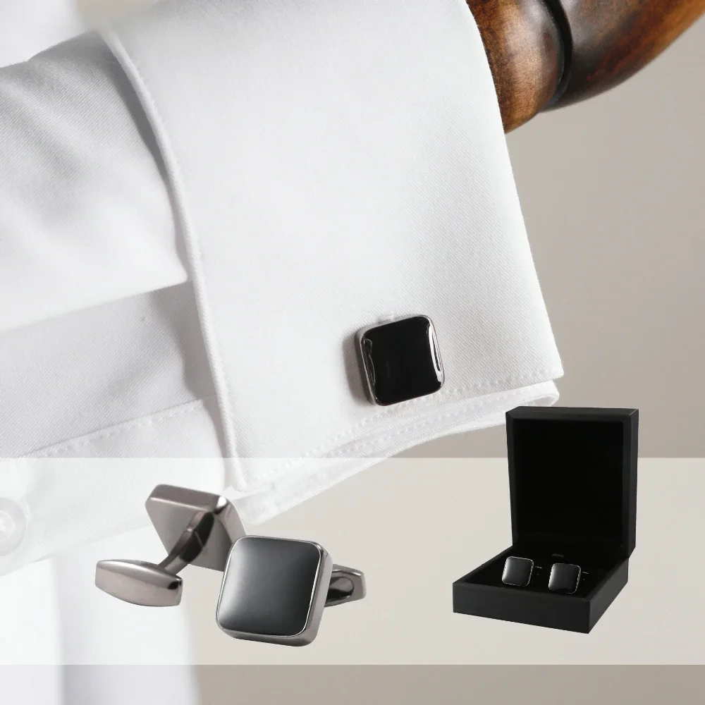 Men\'s Cufflinks Square Simple Classic Business Cuff Links 3 Colors Available French Shirts Accessories Drip Oil Fashion Jewelry