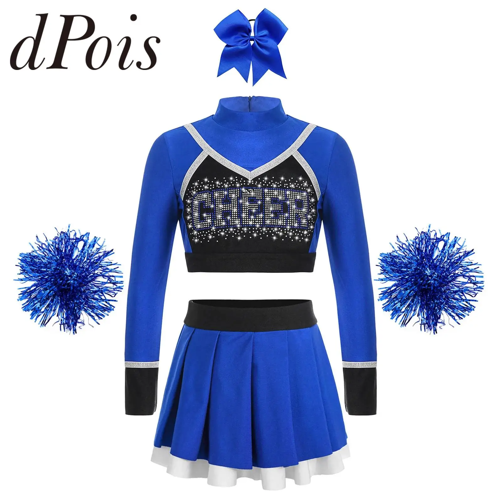 

Kids Cheerleader Costumes School Girls Cheerleading Uniforms Sets Children Cheering Team Cheer Dance Outfits Teens Dancewear