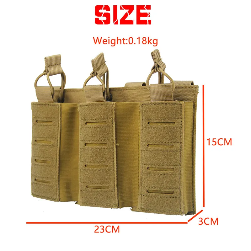 Tactical Triple Magazine Pouch MOLLE Quick Draw Mag Holder Utility Vest Accessory Bag Outdoor Hunting Magazine Carrier