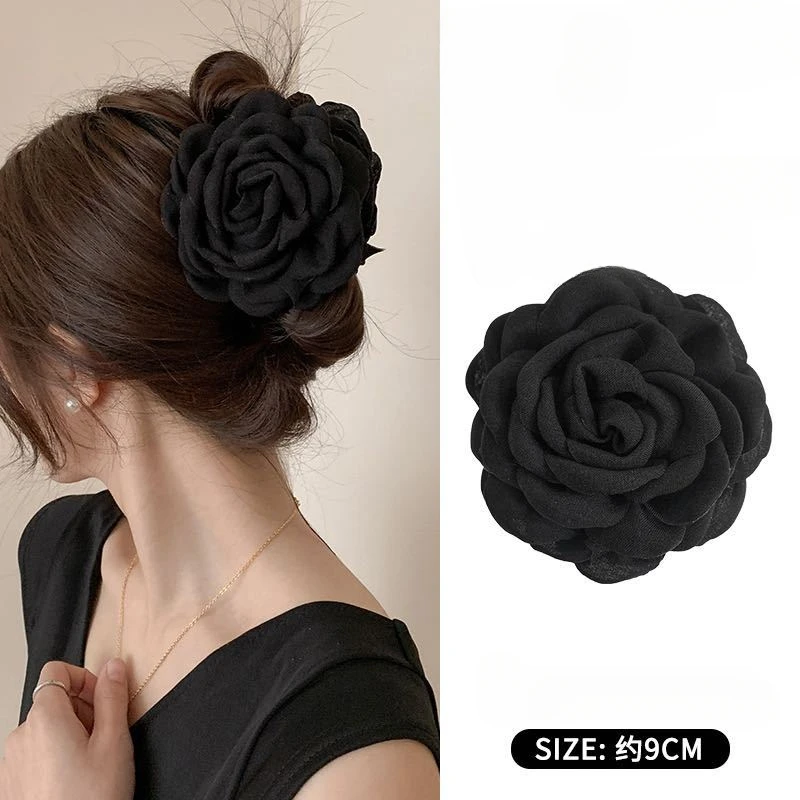 Fashionable Dried Rose Hair Clip Women's Flower Grasping Clips Shark Clips Versatile Casual Headwear Girl Hair Accessoires