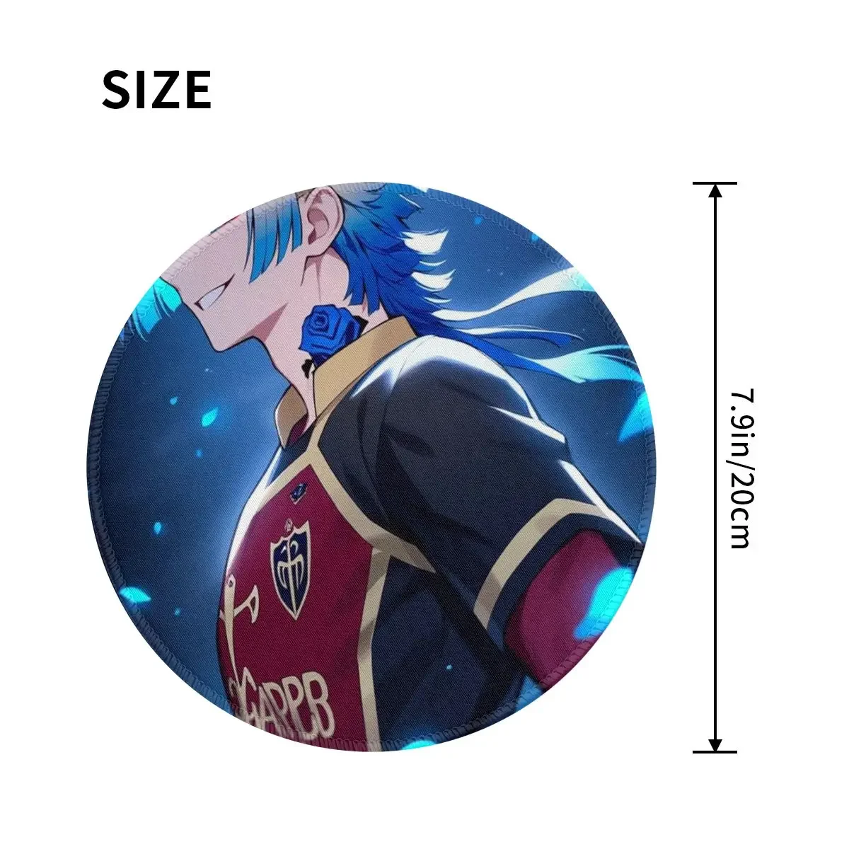 Blue Lock Kaiser Anime Round Mouse Pad Computer Keyboard Mouse Mat Gamer PC Desk Mat Office Table Mats