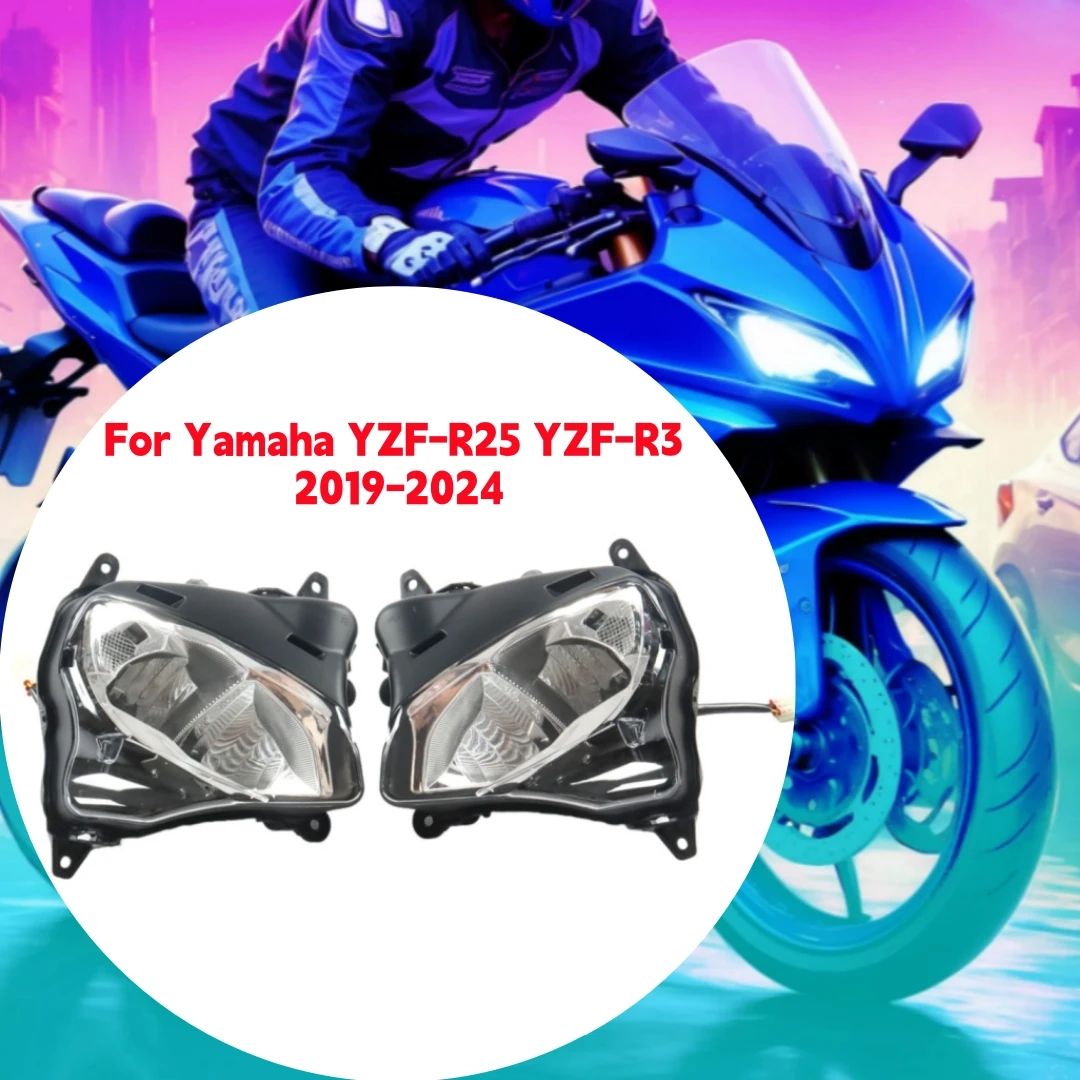 For Yamaha YZF-R25 YZF-R3 2019-2024 YZF R3 R25 2020 2021 2022 2023 Motorcycle Left or Right Front Headlight Assembly Headlamp