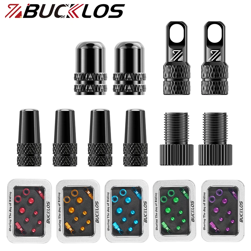 BUCKLOS F/V To A/V Valve Adapter Aluminum Alloy Converter Presta Valves To Schrader Valves Durable Bicycle Tire Valve Cap