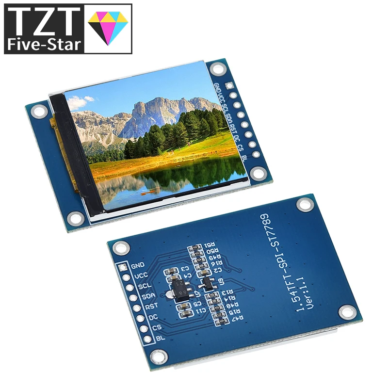 Imagem -04 - Polegada 1.54 Full Color Tft Display Module hd Ips Lcd Tela Led 240x240 Spi Interface St7789 para Arduino 1.54