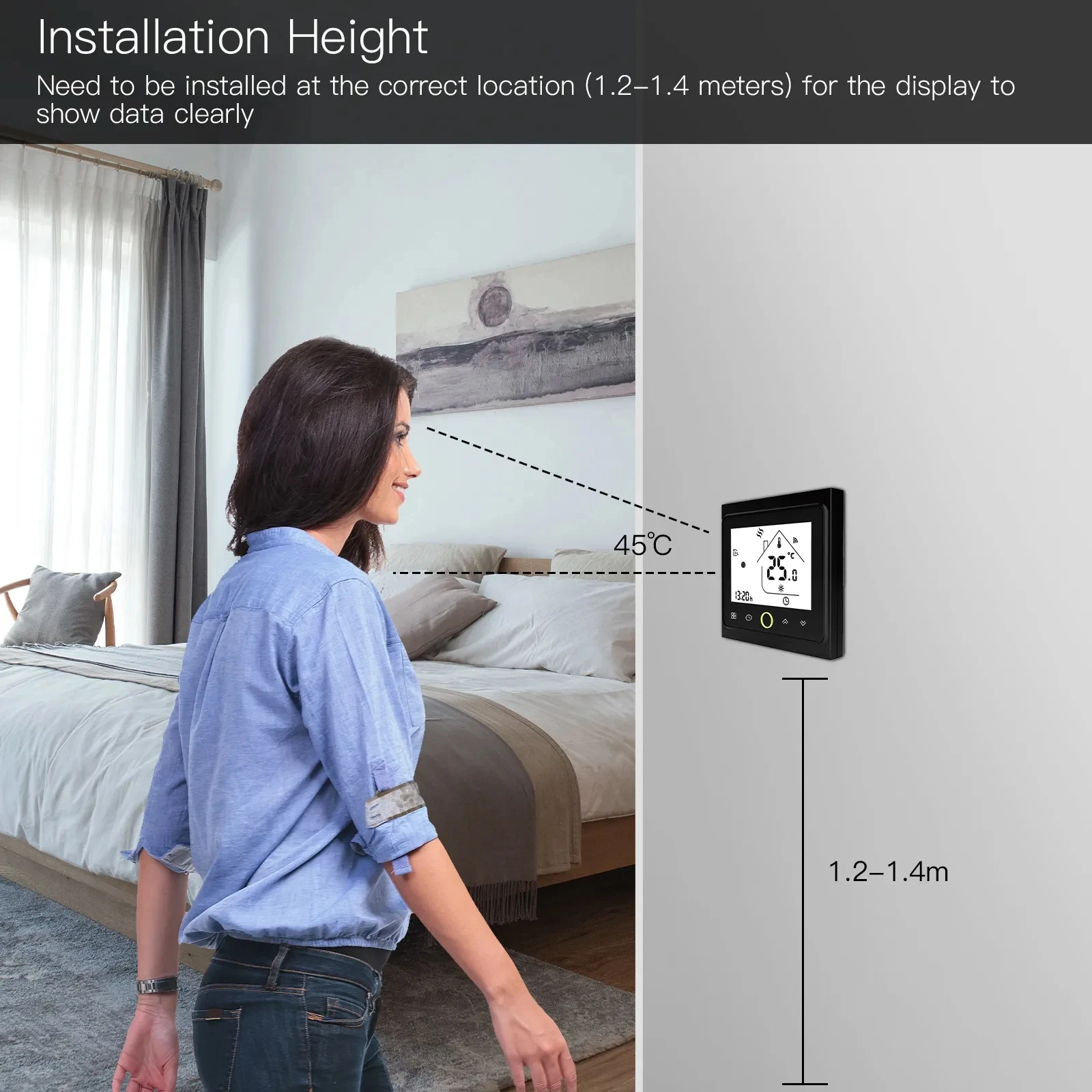 Intelligenter WLAN-Thermostat Temperaturregler für Wasser- und Elektro-Fußbodenheizung sowie Wasser-Gas-Boiler, Kompatibel mit Echo, Google Home und Tuya – Detail 3