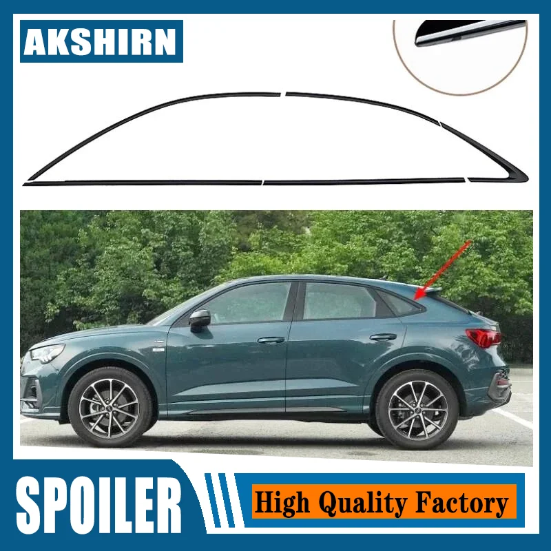 

FOR Audi Q3 Sportback ONLY 2020 2021 2022 2023 2024 Glossy Black Car Window Trim Molding Cover trim 10PC