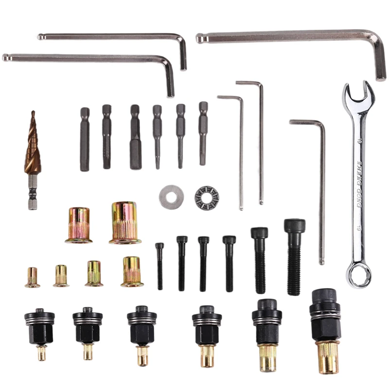 Herramienta de extracción de tuercas de remache, herramienta adaptadora de taladro de pistola para tuercas de remache, herramienta de remache de cabeza femenina M3 M4 M5 M6 M8 M10