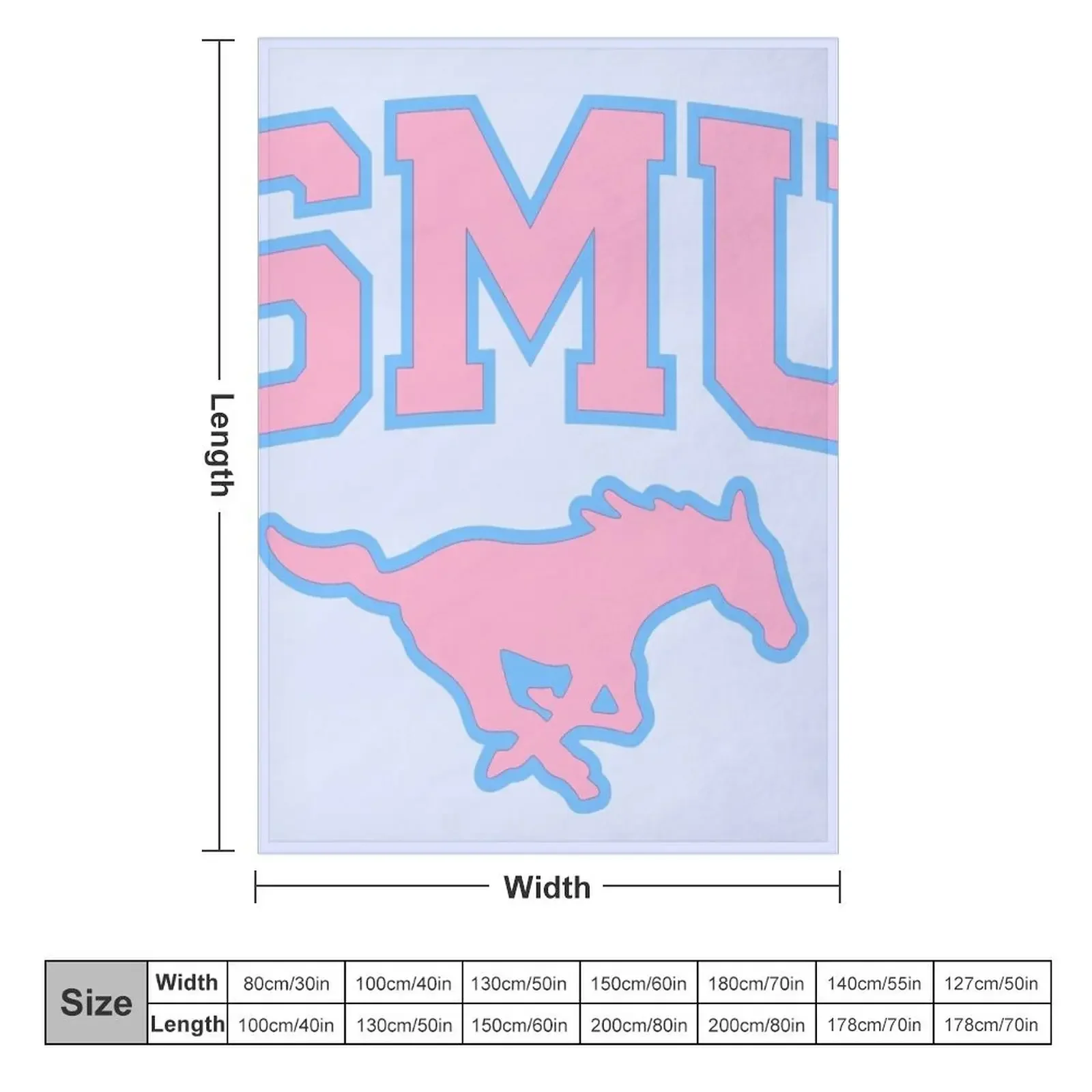 SMU Blue Logo & Pink Peruna Throw Blanket sofa bed Furry warm for winter bed plaid Blankets