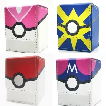 תיבת כרטיסי עור כדור אלף יכולה להחזיק יותר מ-100 דפים, תיבת אחסון ניידת לאוסף כרטיסים, משחק אנימה, צעצועי פעולה ודמויות מתנות