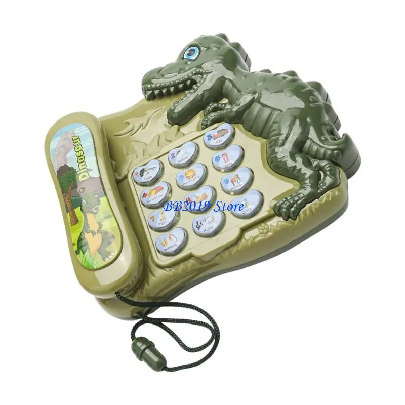 Q0KB Cartoon dinosaurus pratend speelgoed voor kinderen inclusief cijfers Letters Veilig speelgoed